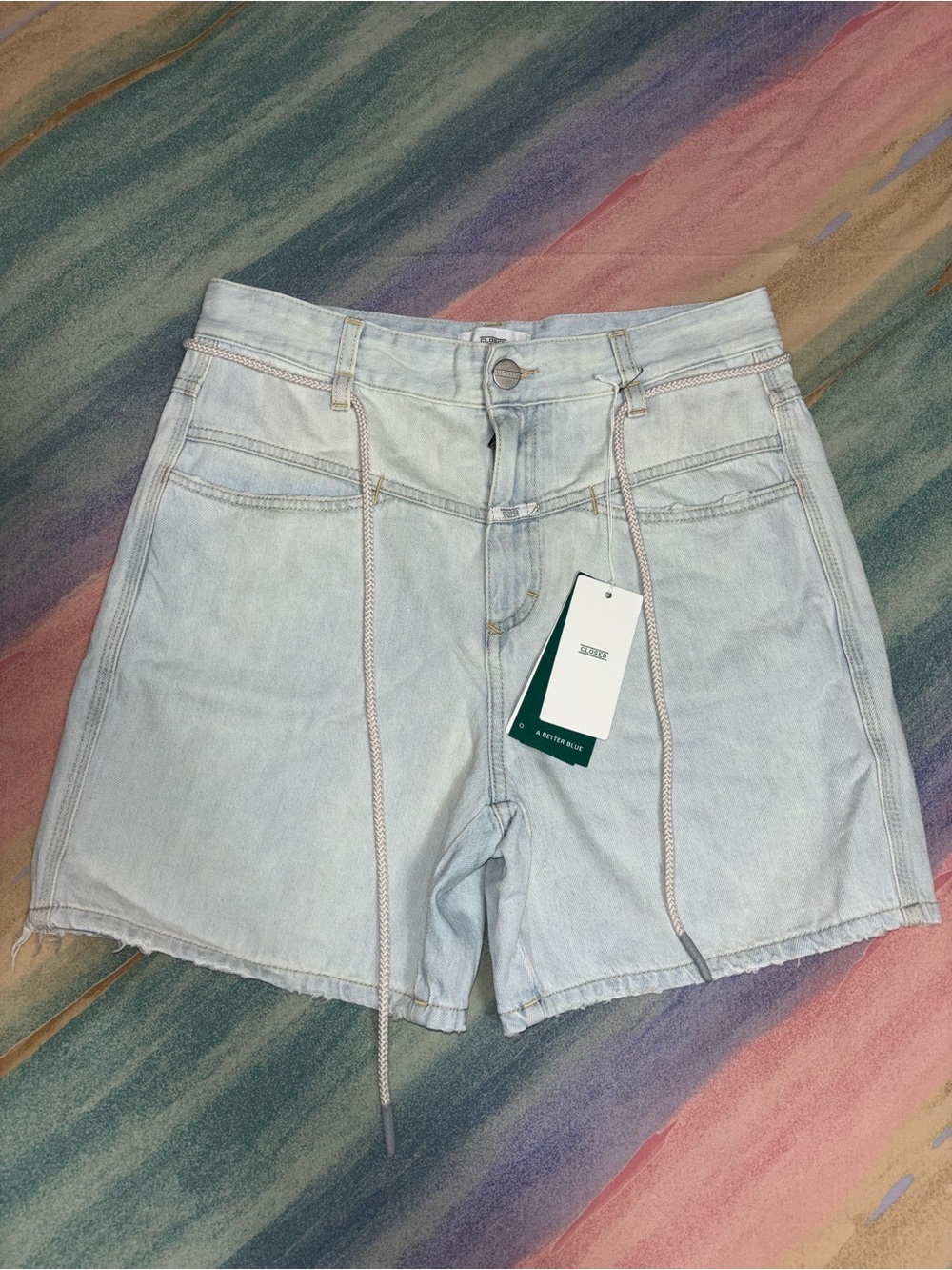 Closed Organic Cotton Denim Shorts Women 24 Blue Candiani Made In Italy NWT